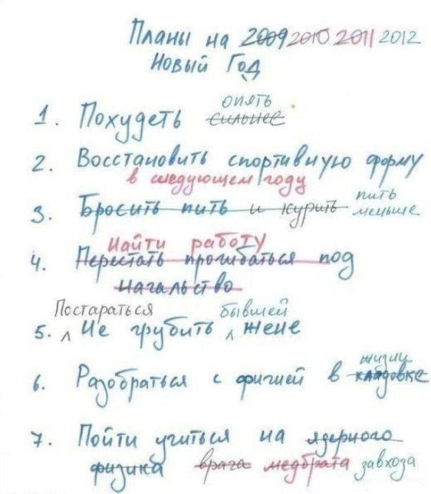 При должной сноровке один и тот же «список целей на год» можно использовать лет пять подряд с минимальными корректировками