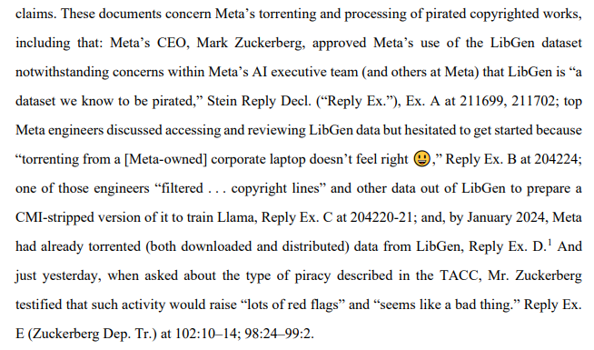 Судебные документы показывают, что Meta использовала базу данных пиратских книг LibGen для обучения своих систем искусственного интеллекта, несмотря на предупреждения сотрудников о том, что это может быть незаконно.   
