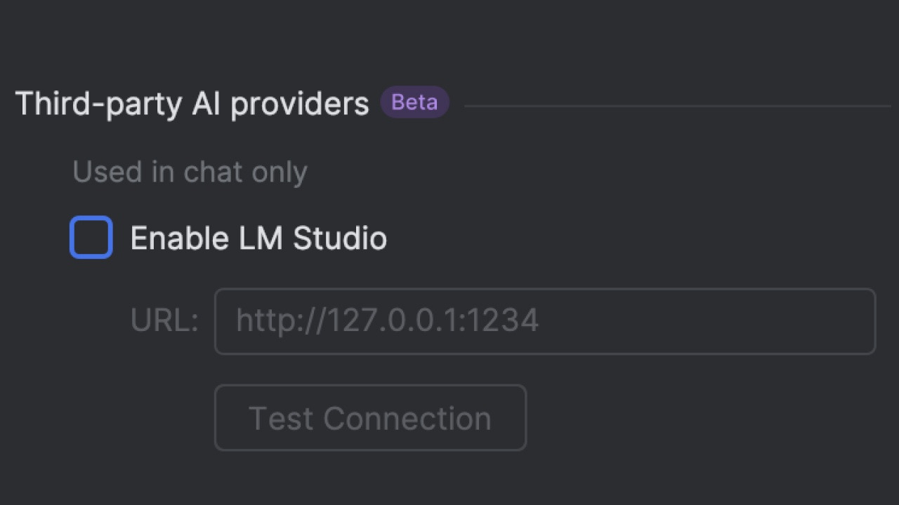 В JetBrains AI Assistant добавили поддержку локальных моделей через LM Studio - 1