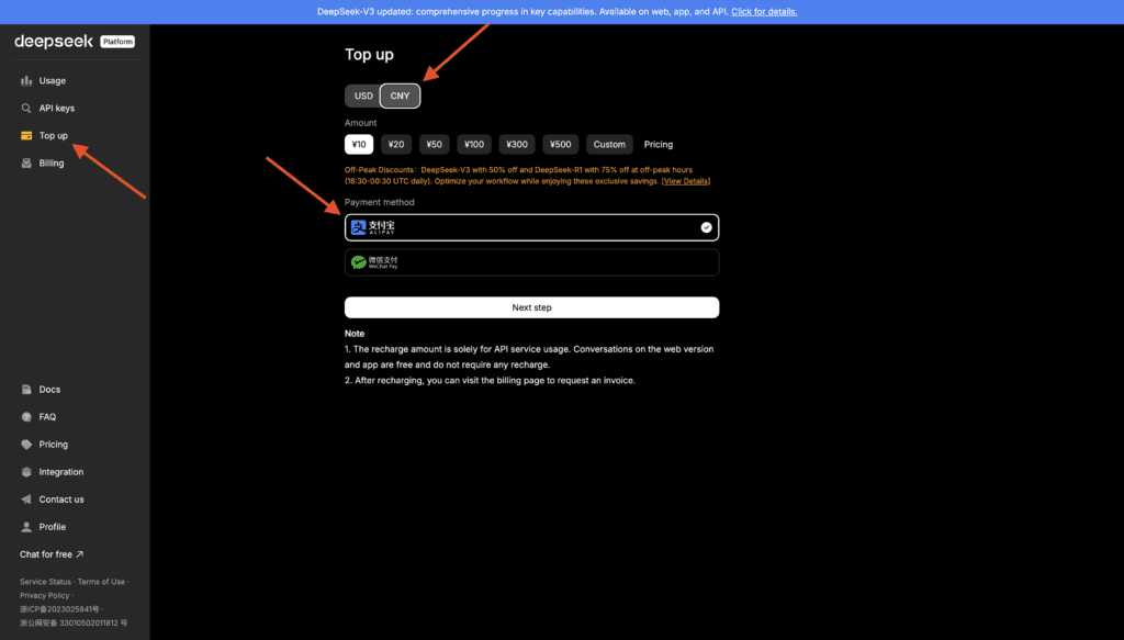 DeepSeek работа с API и оплата доступа из РФ - 5